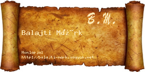 Balajti Márk névjegykártya