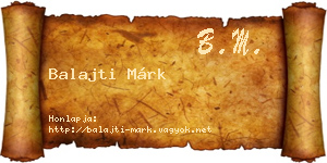 Balajti Márk névjegykártya